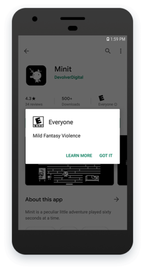 Precaution for game Minit on google play