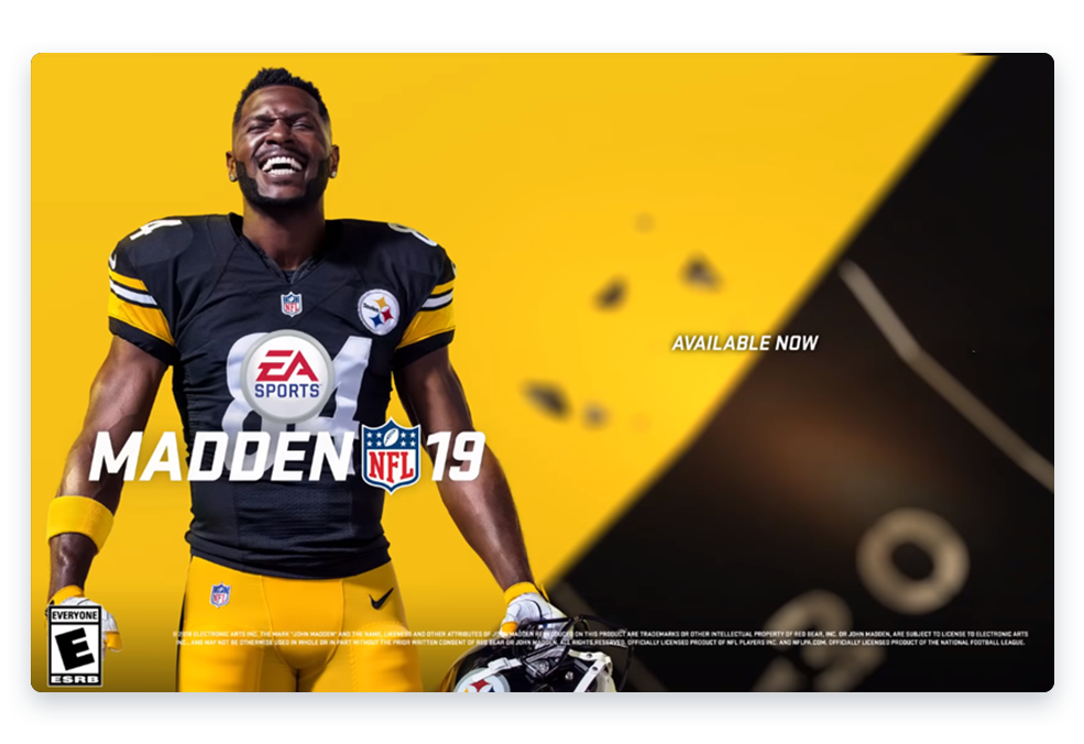 Where to find ESRB Ratings on the TV Ad Madden 19