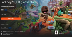 Sackboy: A Big Adventure (Everyone) on The PlayStation Store.
