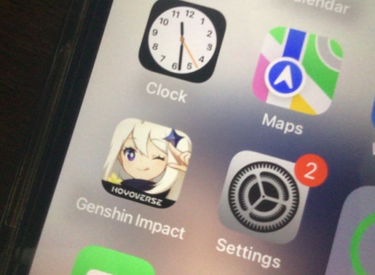 Genshin Impact app on phone screen