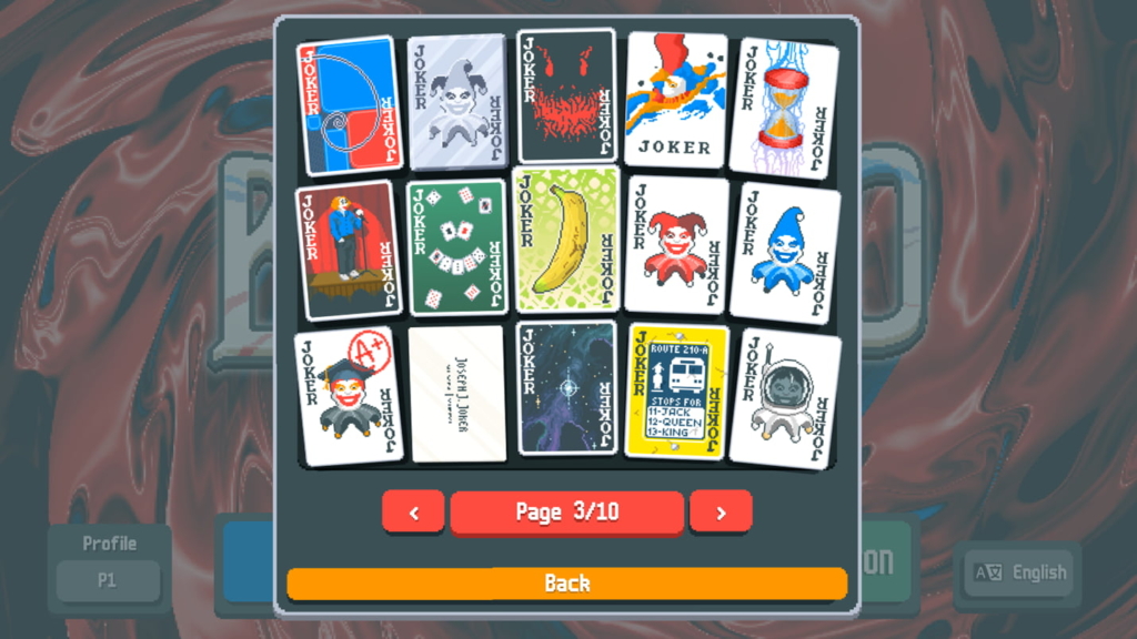 An array of Joker cards in Balatro. 